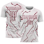 Lightning Crimson Jersey Sports Soccer White Uniform Sublimation Custom Lightning Crimson Jersey Sports Soccer White Uniform Sublimation Custom