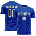 Sublimation Shape White-Black Sports Custom Geometric Blue Soccer Uniform Jersey Thunder