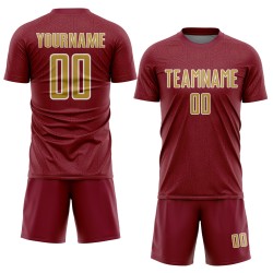 Jersey Custom Uniform Crimson Gold-White Soccer Sublimation Old Sports Geometric Shape Jersey Custom Uniform Crimson Gold-White Soccer Sublimation Old Sports Geometric Shape